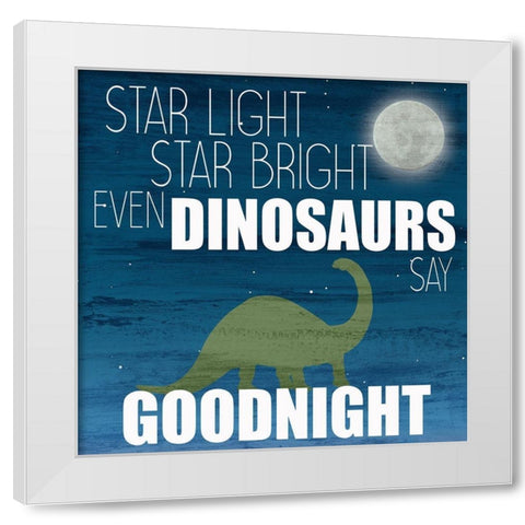 Even Dinosaurs 1 White Modern Wood Framed Art Print by Bailey, Ann