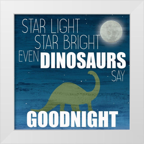 Even Dinosaurs 1 White Modern Wood Framed Art Print by Bailey, Ann