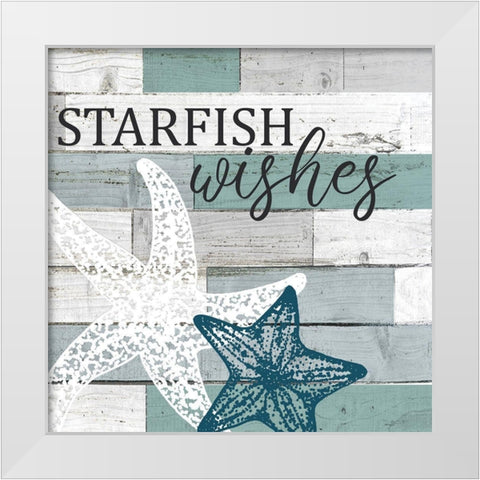 Mermaid Starfish 2 White Modern Wood Framed Art Print by Bailey, Ann