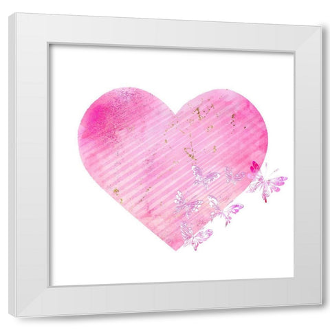 Butterfly Heart 1 White Modern Wood Framed Art Print by Bailey, Ann
