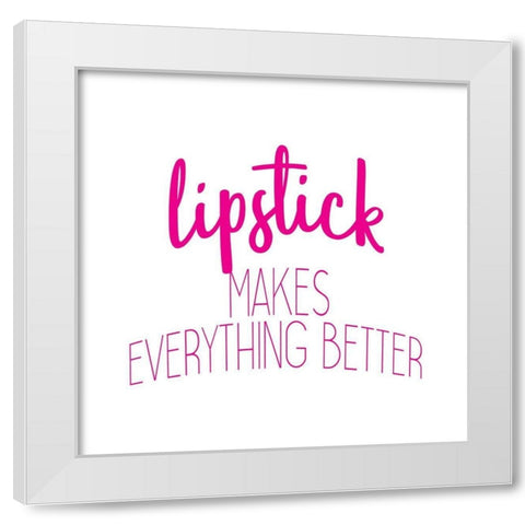 Lipstick 2 White Modern Wood Framed Art Print by Bailey, Ann