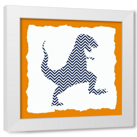Dinosaurs 2 Zig White Modern Wood Framed Art Print by Bailey, Ann