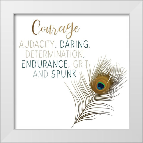 Courage White Modern Wood Framed Art Print by Bailey, Ann