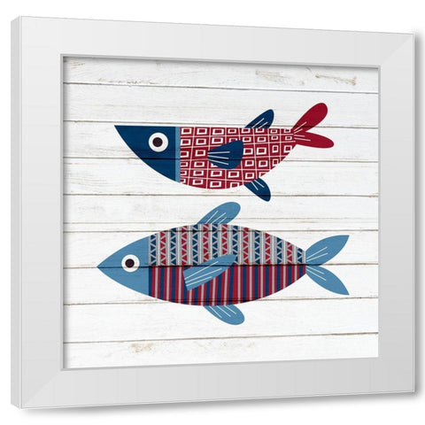 Americana Fish 2 White Modern Wood Framed Art Print by Bailey, Ann