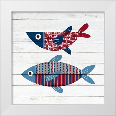 Americana Fish 2 White Modern Wood Framed Art Print by Bailey, Ann