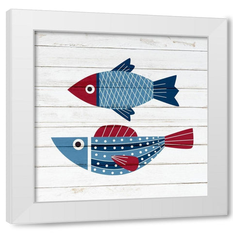 Americana Fish 4 White Modern Wood Framed Art Print by Bailey, Ann