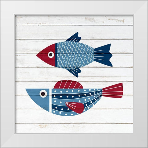 Americana Fish 4 White Modern Wood Framed Art Print by Bailey, Ann
