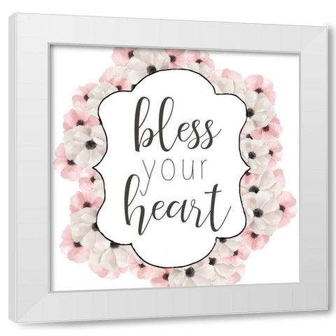 Bless Your Heart White Modern Wood Framed Art Print by Bailey, Ann