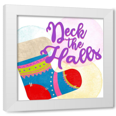 Deck the Halls White Modern Wood Framed Art Print by Bailey, Ann