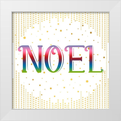 NOEL Colorful White Modern Wood Framed Art Print by Bailey, Ann