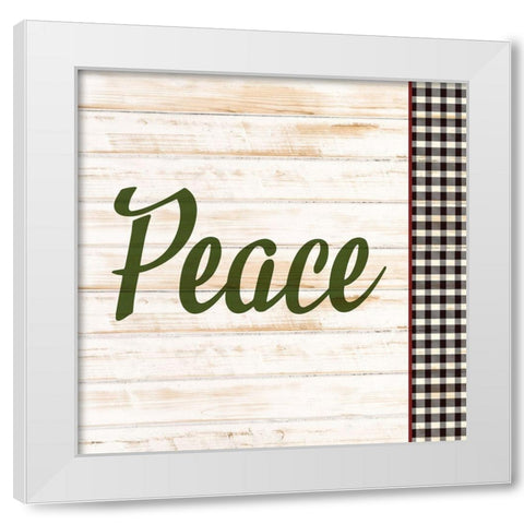 Peace Plaid White Modern Wood Framed Art Print by Bailey, Ann
