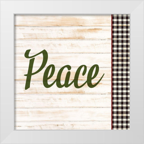 Peace Plaid White Modern Wood Framed Art Print by Bailey, Ann