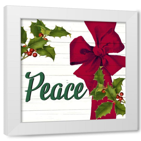 Peace Bow White Modern Wood Framed Art Print by Bailey, Ann