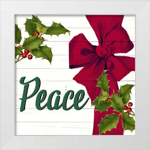 Peace Bow White Modern Wood Framed Art Print by Bailey, Ann