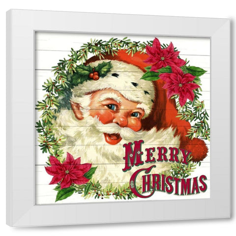 Santa Christmas White Modern Wood Framed Art Print by Bailey, Ann