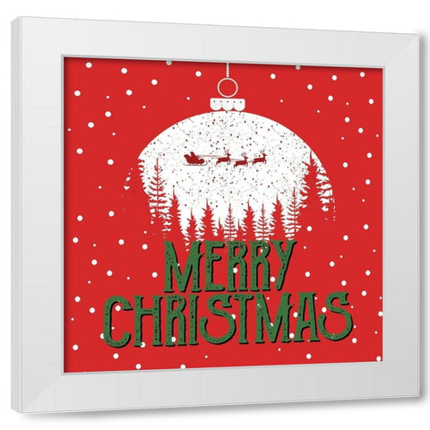 Merry Christmas Ornament White Modern Wood Framed Art Print by Bailey, Ann