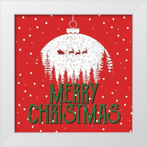 Merry Christmas Ornament White Modern Wood Framed Art Print by Bailey, Ann