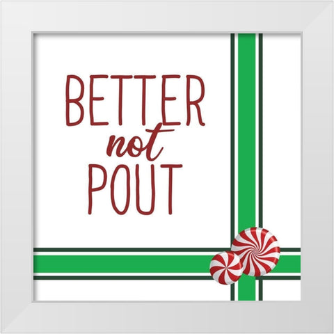 Pout White Modern Wood Framed Art Print by Bailey, Ann