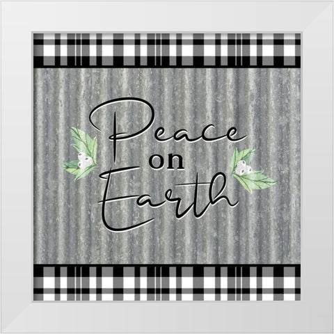 Peace on Earth Galvanized White Modern Wood Framed Art Print by Bailey, Ann