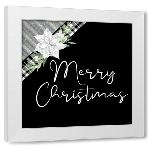 Merry Christmas Galvanized White Modern Wood Framed Art Print by Bailey, Ann