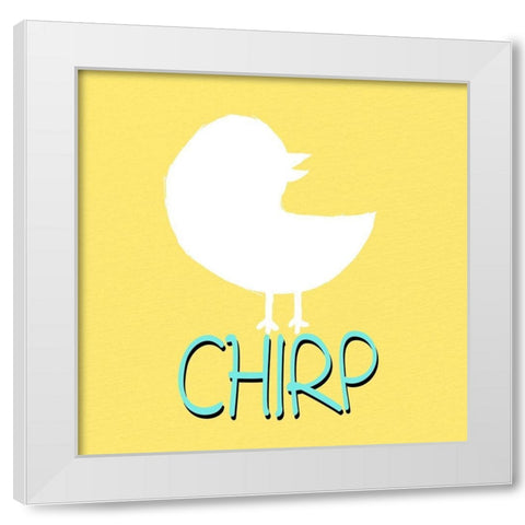 Chirp White Modern Wood Framed Art Print by Bailey, Ann