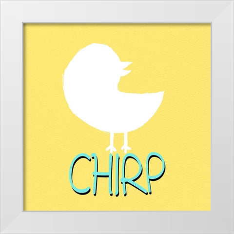 Chirp White Modern Wood Framed Art Print by Bailey, Ann