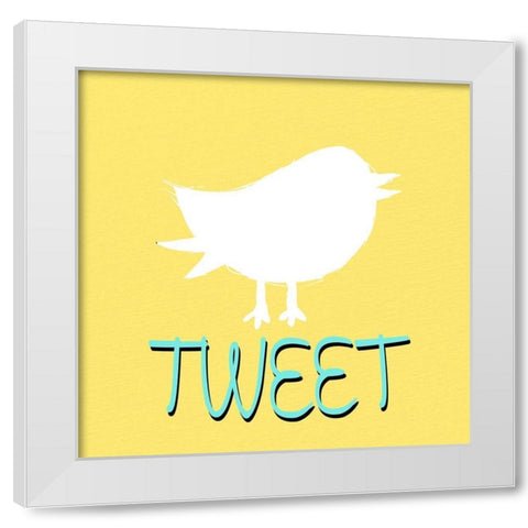 Tweet White Modern Wood Framed Art Print by Bailey, Ann