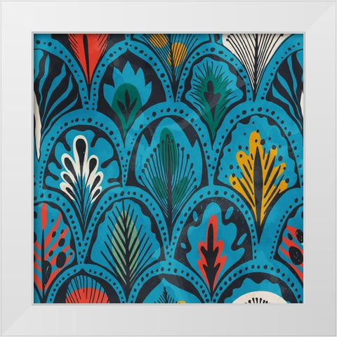 Feather Pattern 2 White Modern Wood Framed Art Print by Bailey, Ann
