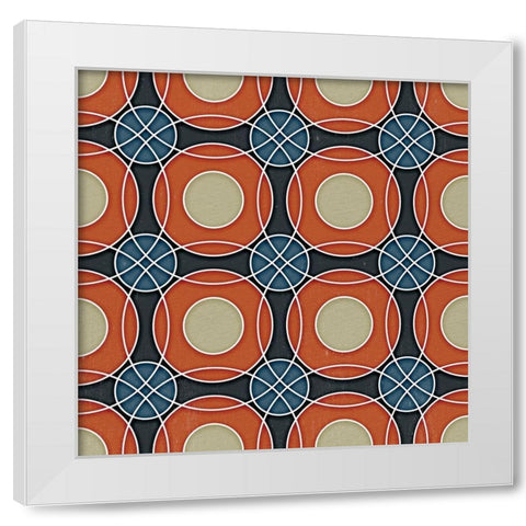 Circle Pattern White Modern Wood Framed Art Print by Bailey, Ann