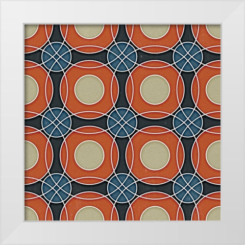Circle Pattern White Modern Wood Framed Art Print by Bailey, Ann
