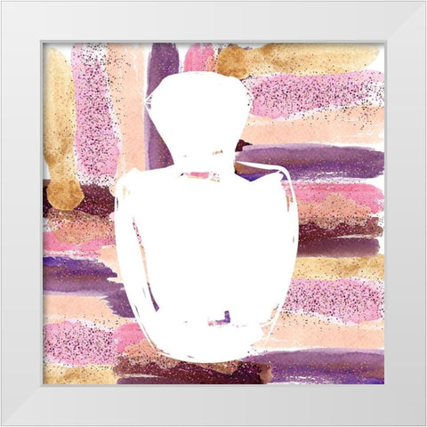 Perfume Silhouette 1 White Modern Wood Framed Art Print by Bailey, Ann