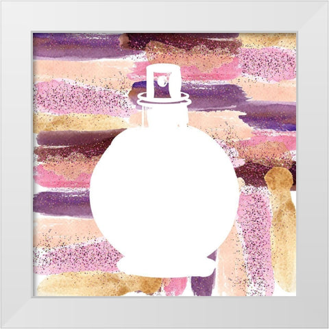 Perfume Silhouette 2 White Modern Wood Framed Art Print by Bailey, Ann