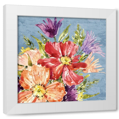On Blue White Modern Wood Framed Art Print by Bailey, Ann