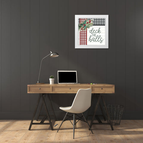 Deck the Halls White Modern Wood Framed Art Print by Bailey, Ann