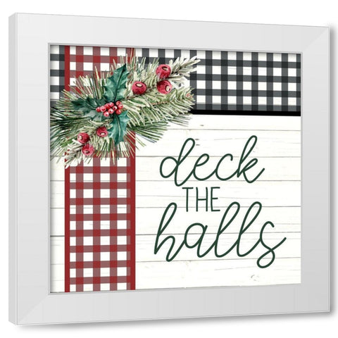 Deck the Halls White Modern Wood Framed Art Print by Bailey, Ann