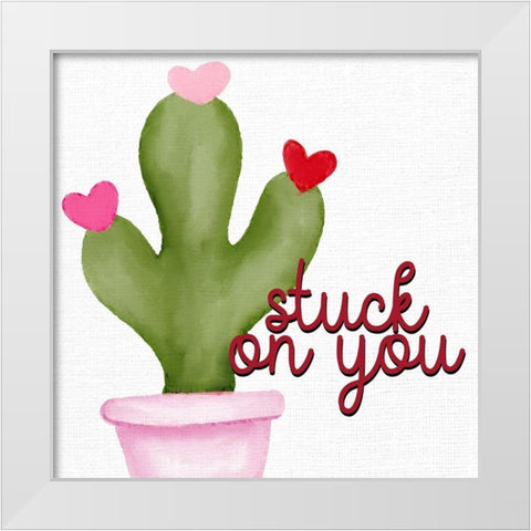 Stuck on You White Modern Wood Framed Art Print by Bailey, Ann