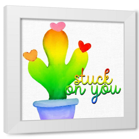 Stuck on You 2 White Modern Wood Framed Art Print by Bailey, Ann