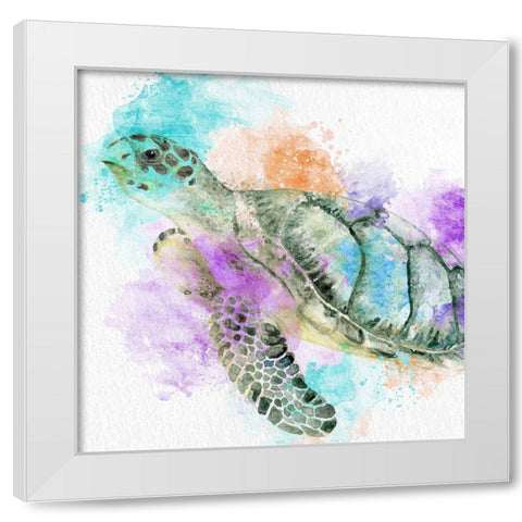 Swimming White Modern Wood Framed Art Print by Bailey, Ann