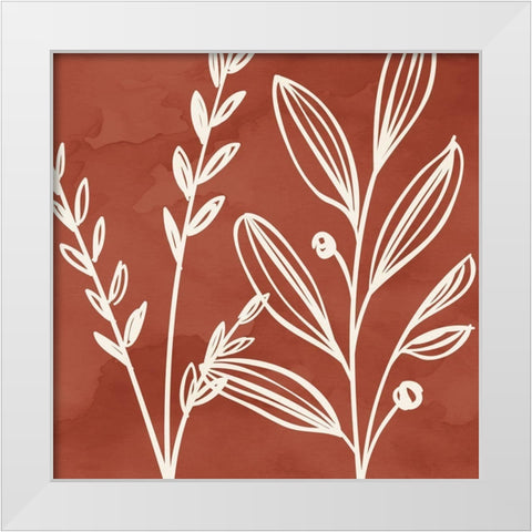 Fall Botanicals 1 White Modern Wood Framed Art Print by Bailey, Ann