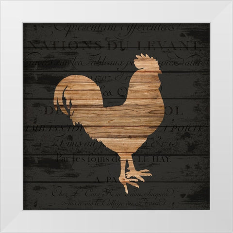 Cluck White Modern Wood Framed Art Print by Bailey, Ann