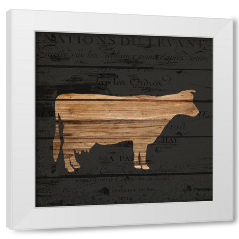 Moo White Modern Wood Framed Art Print by Bailey, Ann