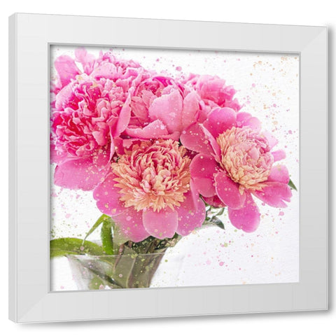 Peonies White Modern Wood Framed Art Print by Bailey, Ann