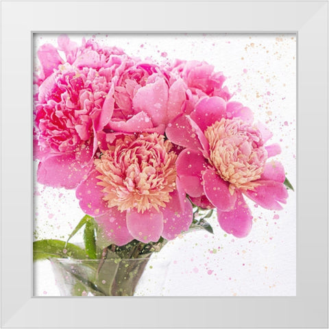 Peonies White Modern Wood Framed Art Print by Bailey, Ann