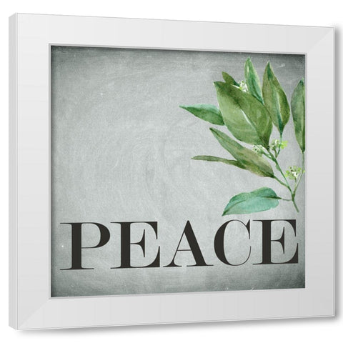 Peace Square White Modern Wood Framed Art Print by Bailey, Ann