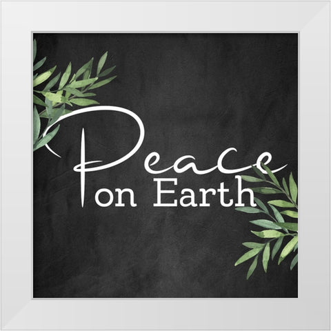 Peace on Earth White Modern Wood Framed Art Print by Bailey, Ann