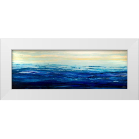 Blue Waters White Modern Wood Framed Art Print by Bilotta, Barbara