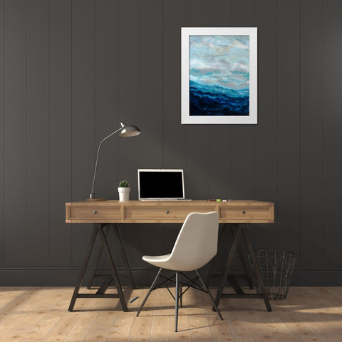 Waterfall I White Modern Wood Framed Art Print by Bilotta, Barbara