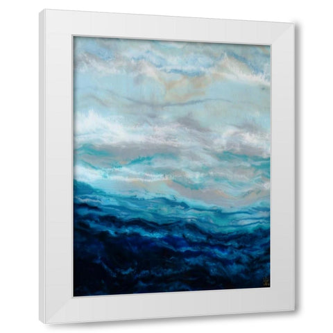 Waterfall I White Modern Wood Framed Art Print by Bilotta, Barbara