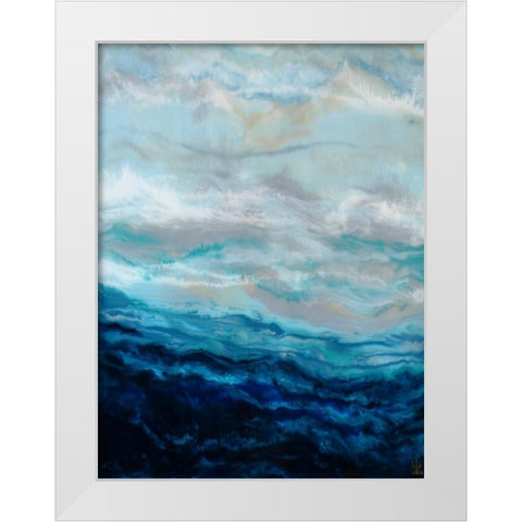 Waterfall I White Modern Wood Framed Art Print by Bilotta, Barbara