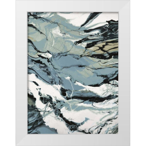 Lunar Currents White Modern Wood Framed Art Print by Bilotta, Barbara